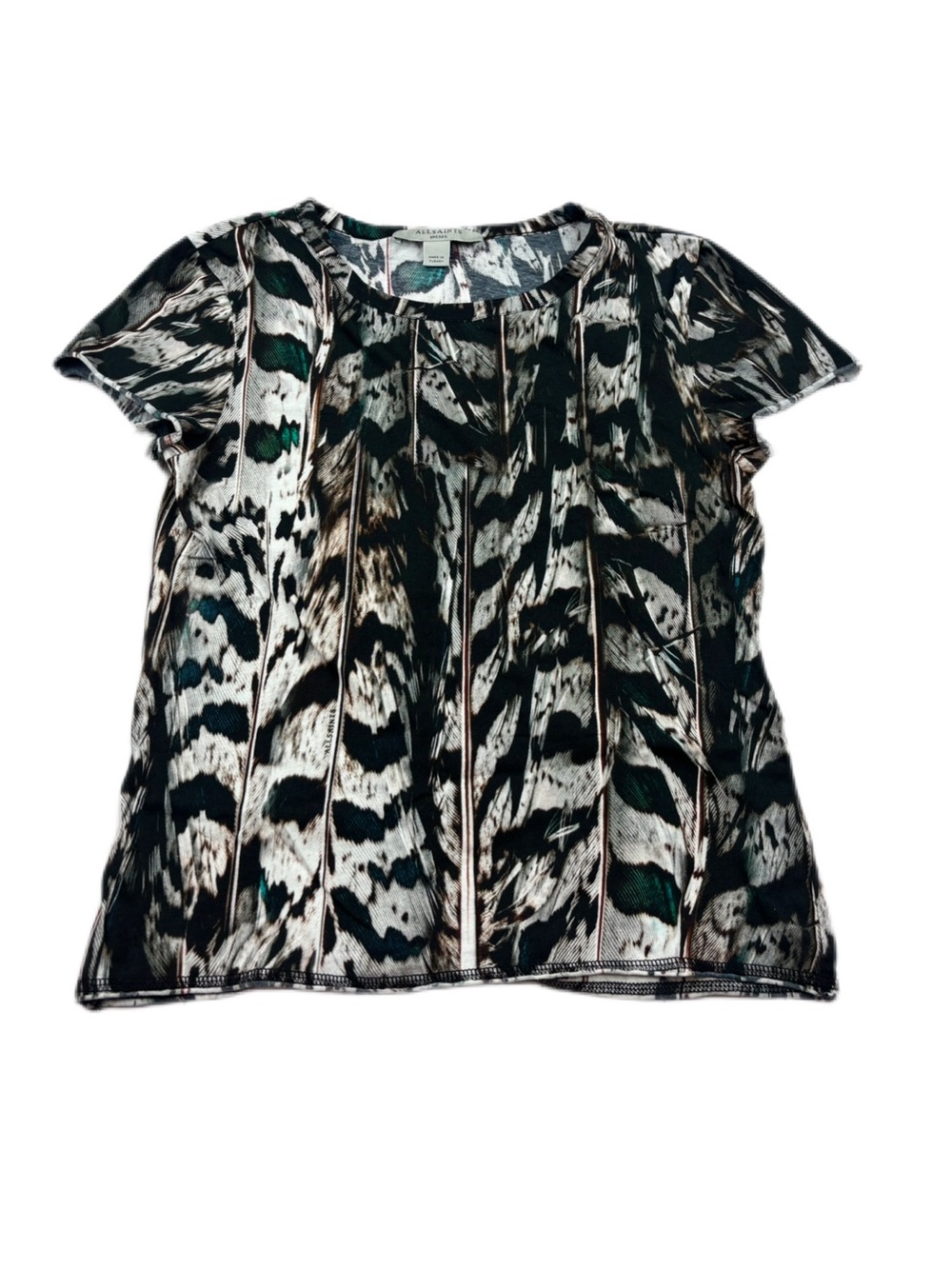 All Saints Feather Graphic Tshirt Organic Cotton Size Small
